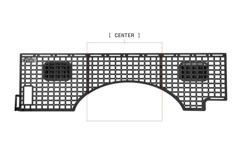 Ford Super Duty F350 Bed Side Molle Panel - Passenger Side - Addictive Desert Designs - Hammer Black - `23-`27